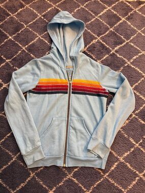 Aviator Nation Kids Light Blue Hoodie 5 Stripe Hoodie - size 14